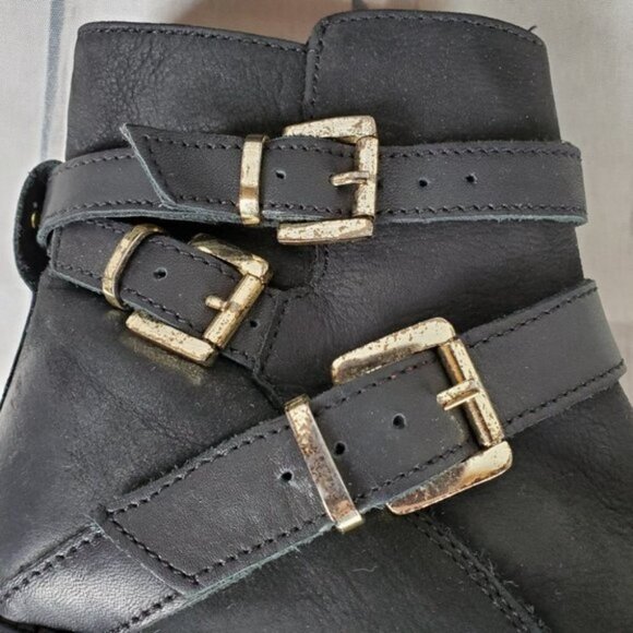 Dune London Black Suede Moto Ankle  Boots Sz 38/7 - Picture 9 of 13